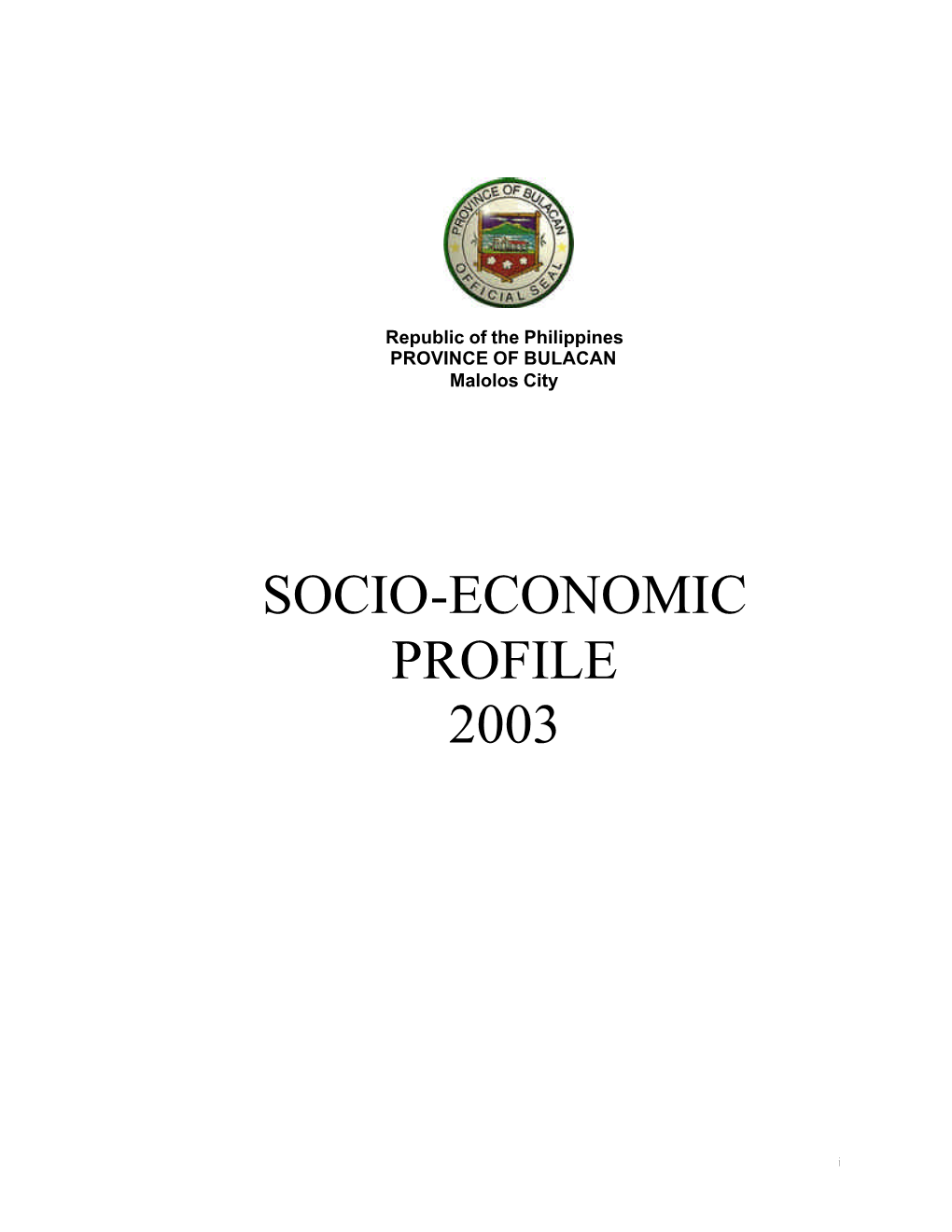 Socio-Economic Profile 2003