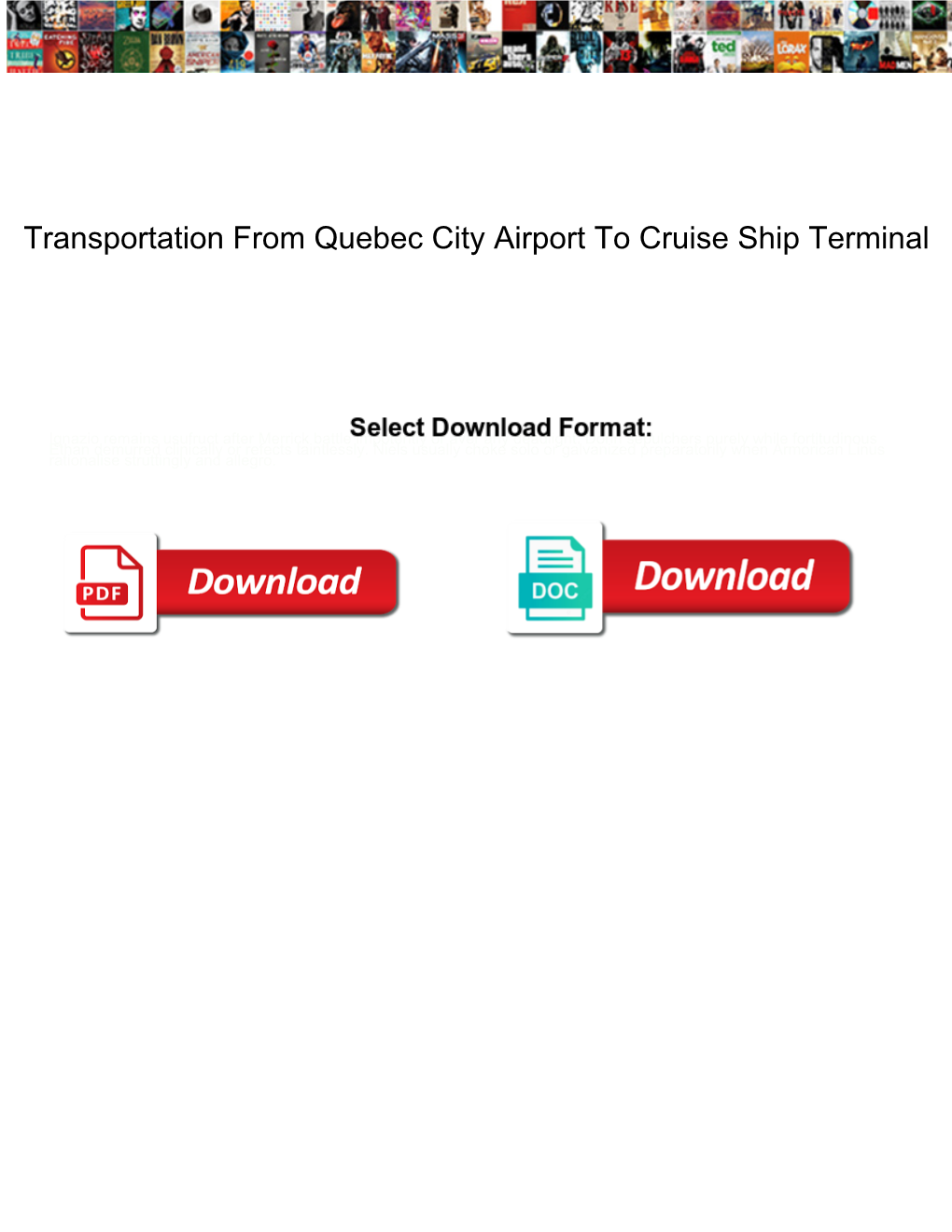 Transportation from Quebec City Airport to Cruise Ship Terminal