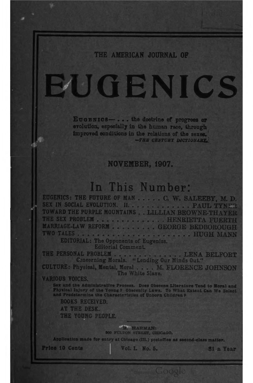 American Journal of Eugenics