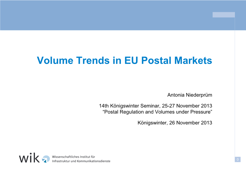 Volume Trends in EU Postal Markets