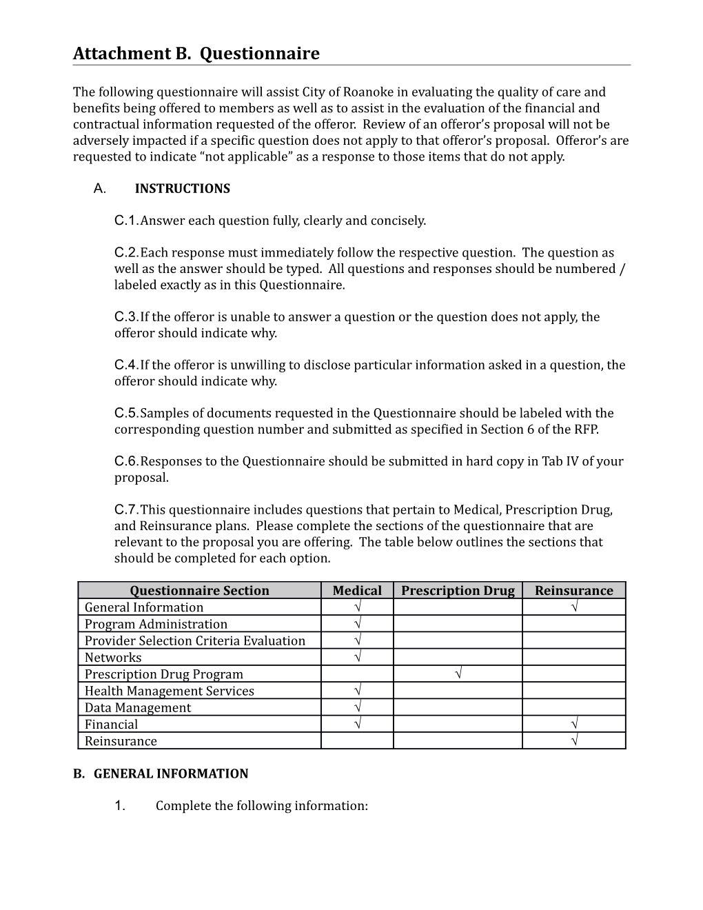 Exhibit 7 REQUEST for PROPOSAL Other Than Professional Services