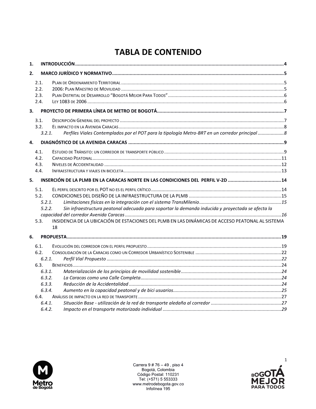 Tabla De Contenido 1