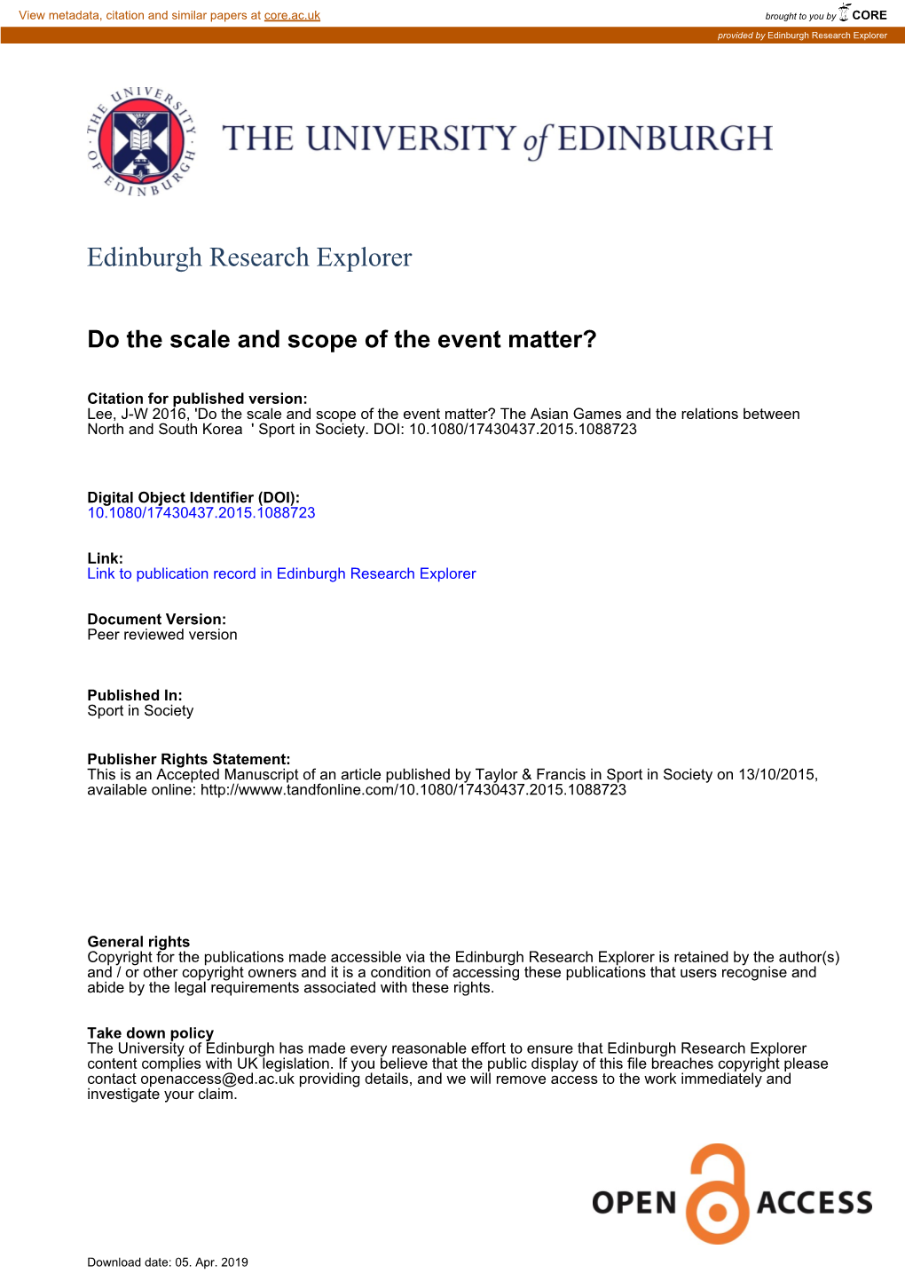 Edinburgh Research Explorer