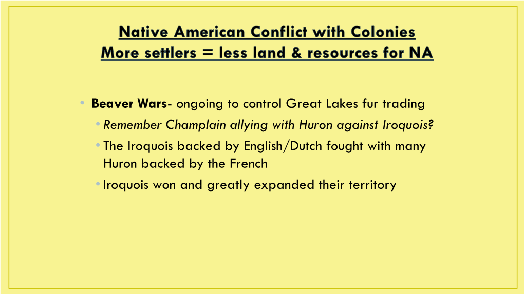 Native American Conflict Notes