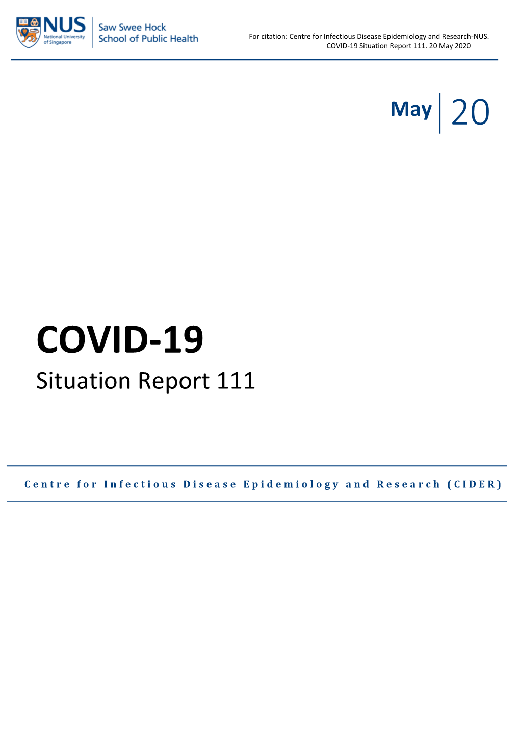 COVID-19 Situation Report 111