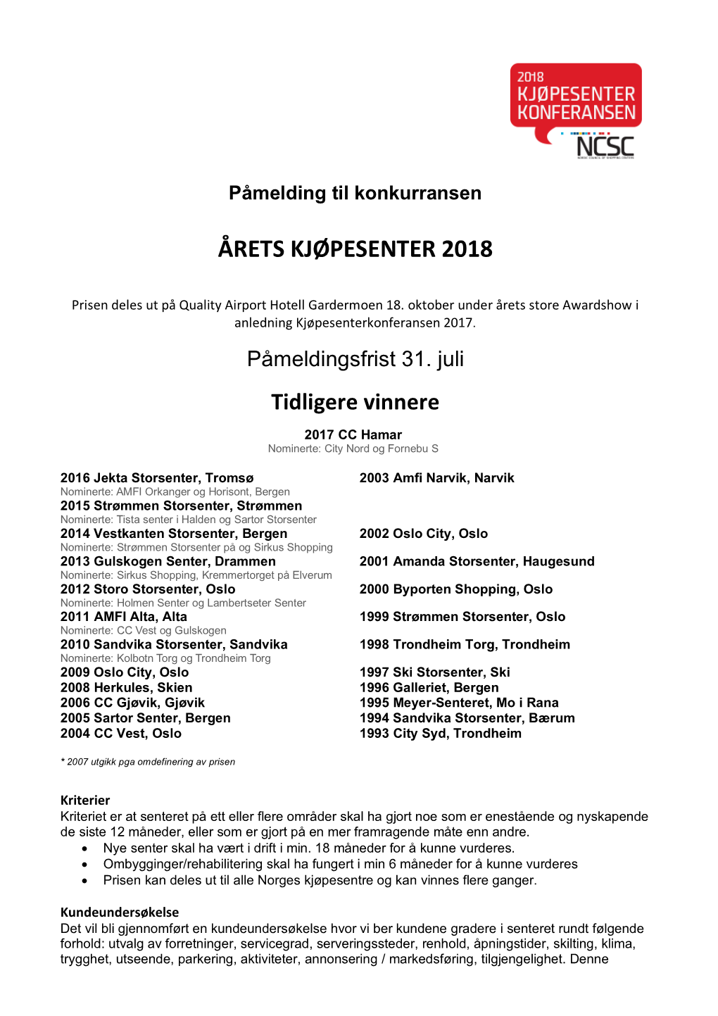 Årets Kjøpesenter 2018