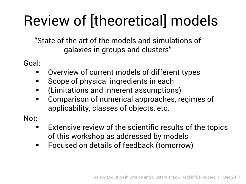 Review of [Theoretical] Models