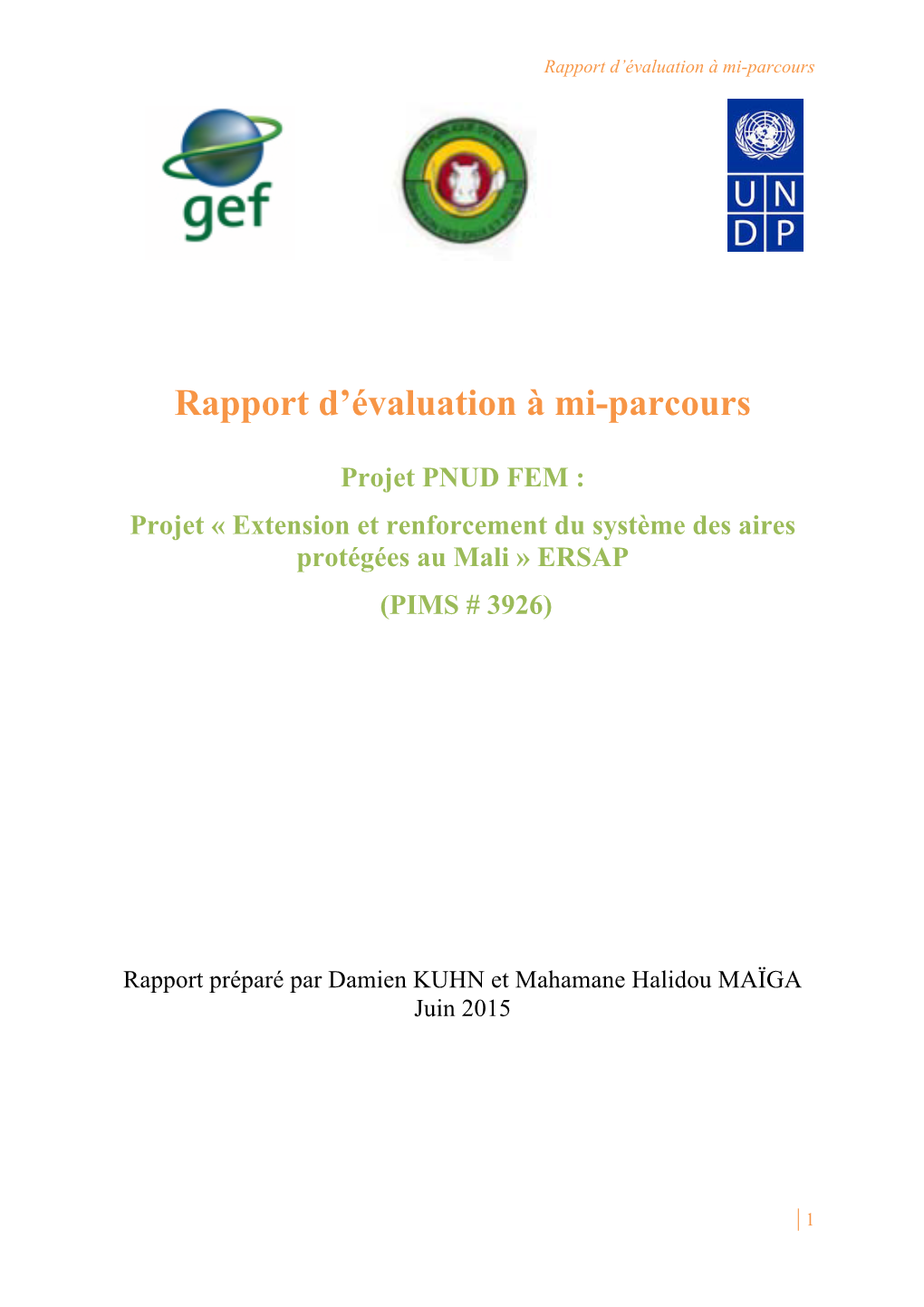 Rapport D'évaluation À Mi-Parcours