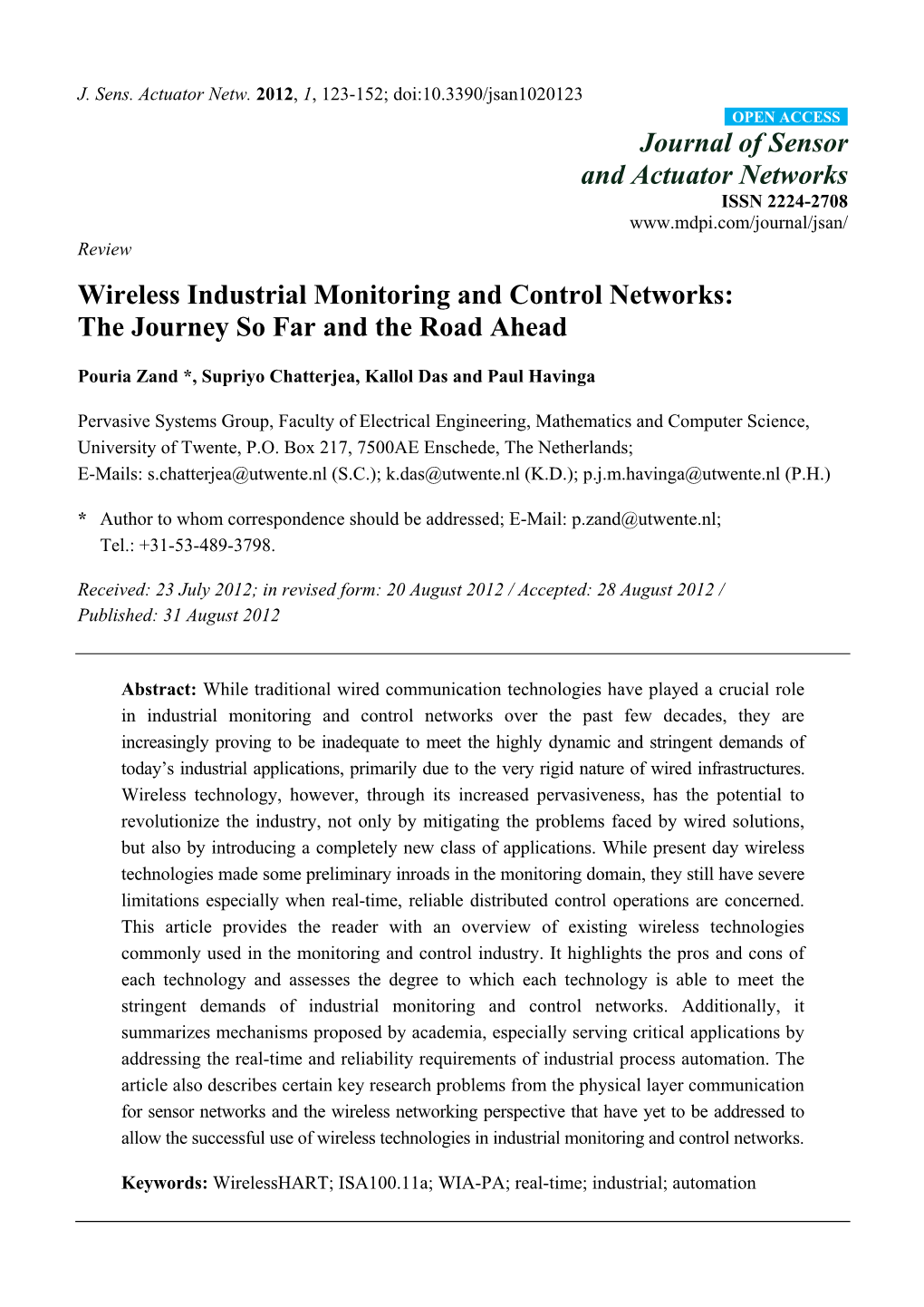 Wireless Industrial Monitoring and Control Networks: the Journey So Far and the Road Ahead