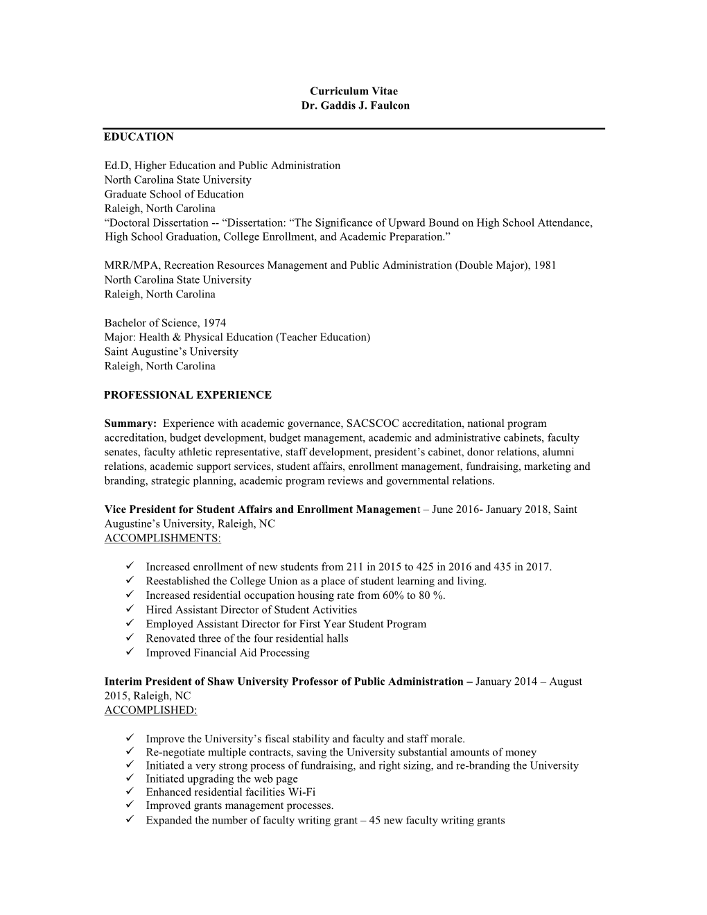 Curriculum Vitae Dr