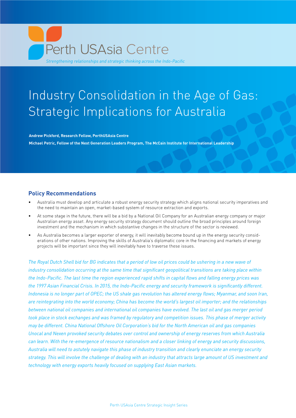 Industry Consolidation in the Age of Gas: Strategic Implications for Australia