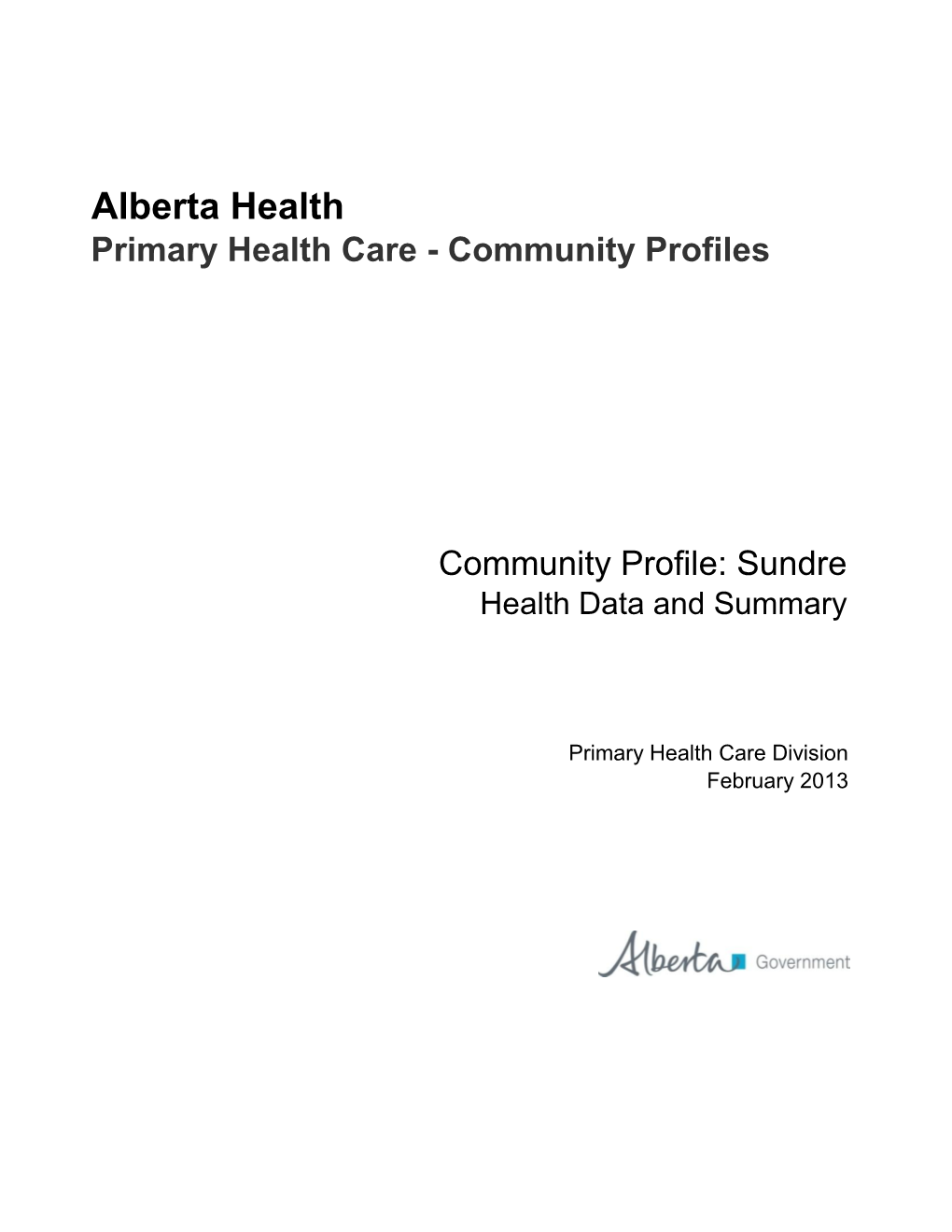 Sundre Health Data and Summary