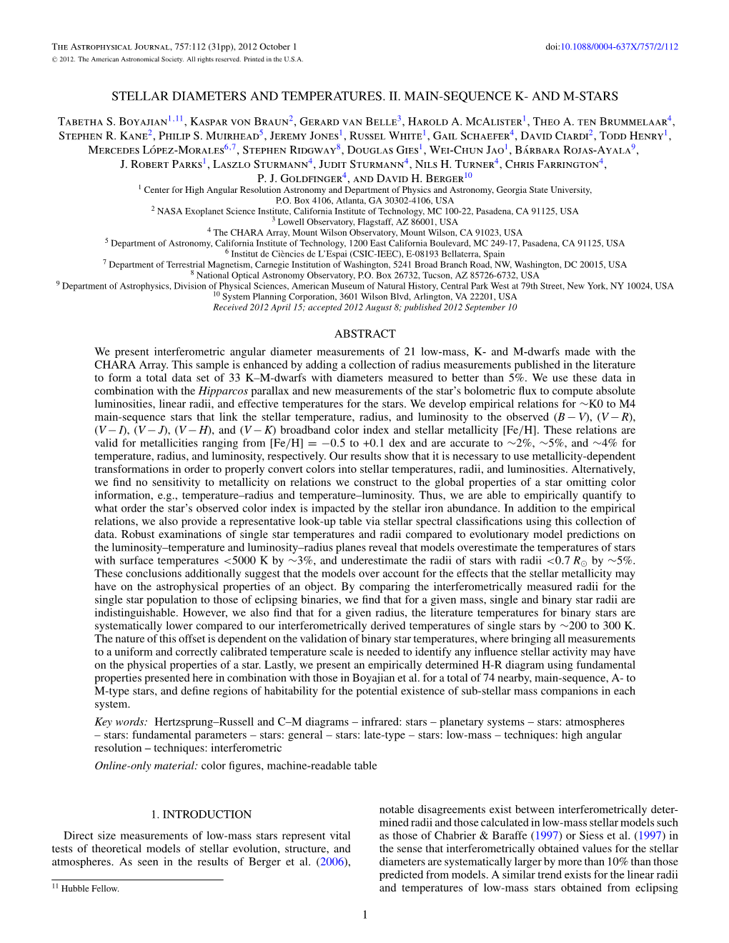 Stellar Diameters and Temperatures. Ii. Main-Sequence K- and M-Stars