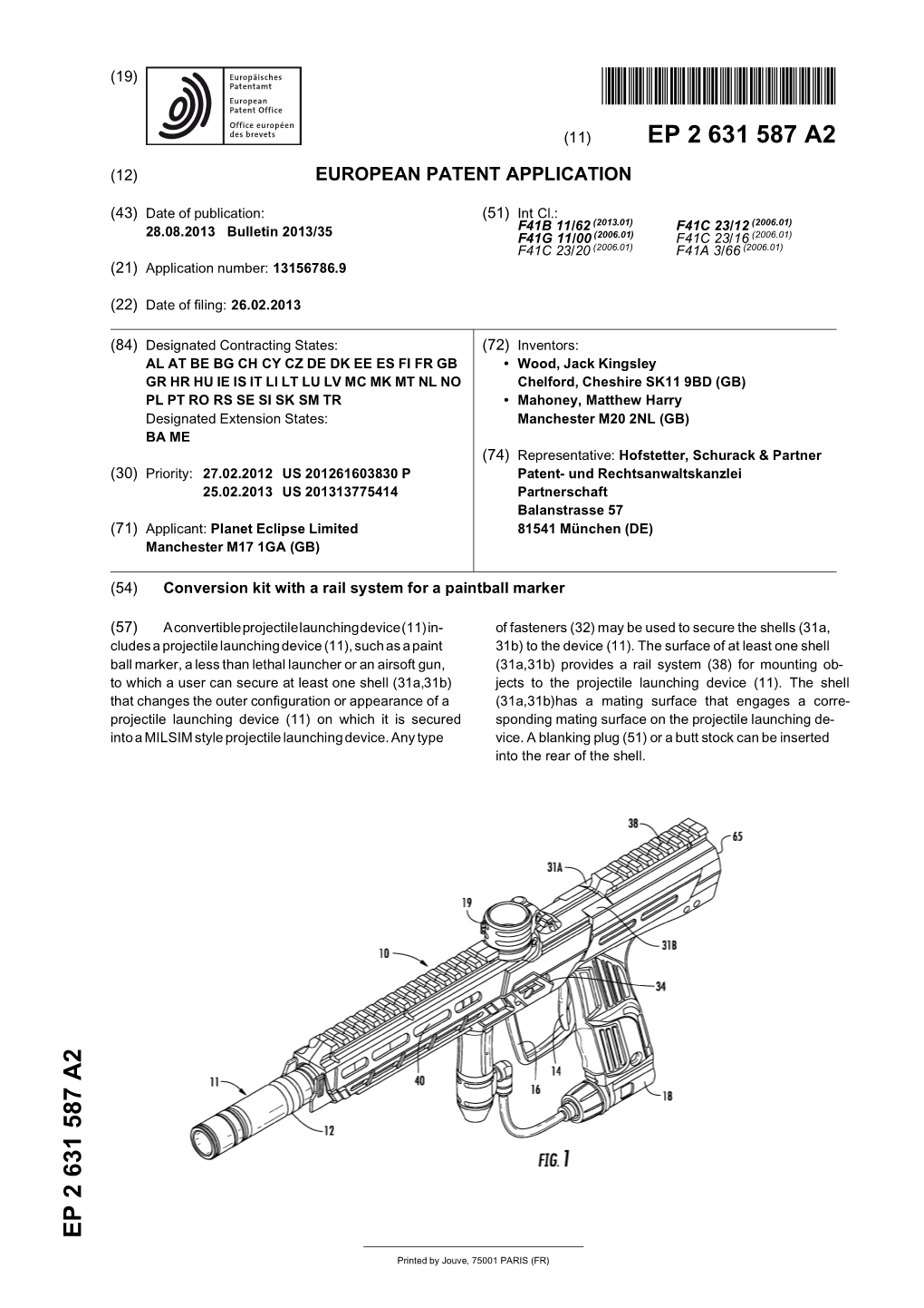 Conversion Kit with a Rail System for a Paintball Marker