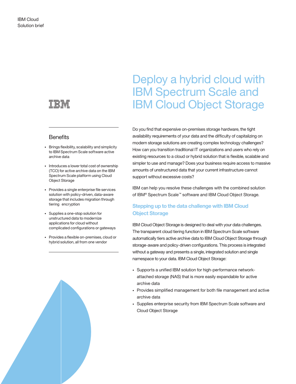 Deploy a Hybrid Cloud with IBM Spectrum Scale and IBM Cloud Object Storage