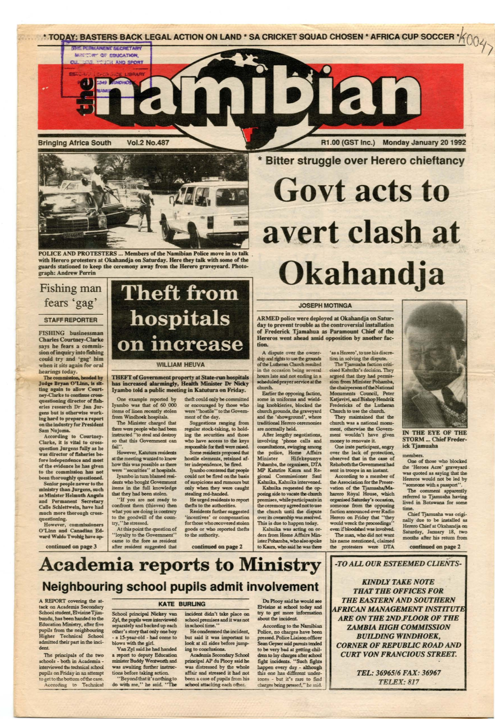 20 January 1992