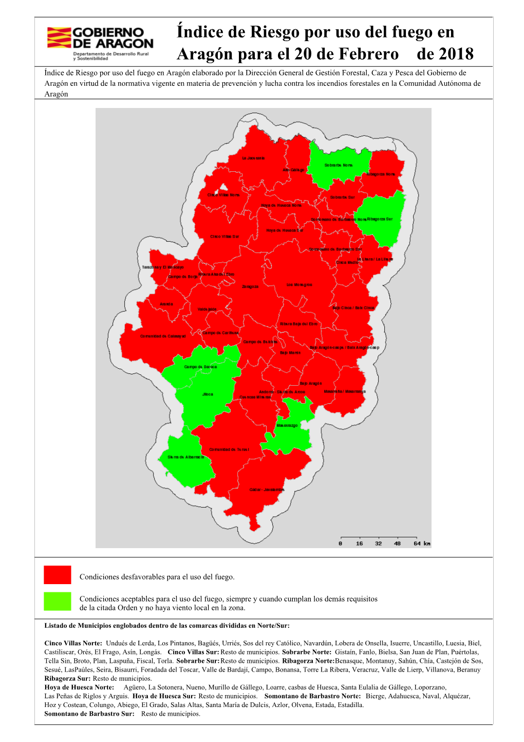 Índice De Riesgo Por Uso Del Fuego En Aragón Para El 20 De Febrero De