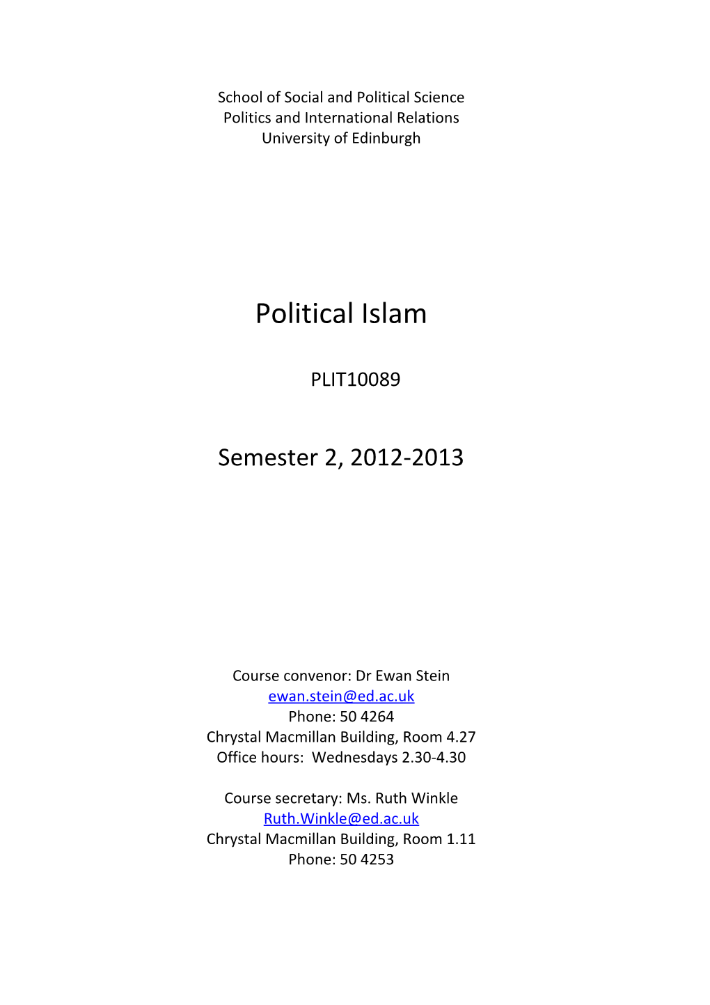 Political Islam in the Middle East (PGSP11298)