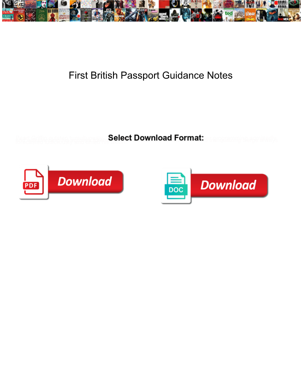 First British Passport Guidance Notes