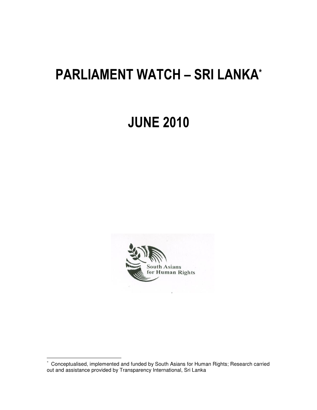 Parliament Watch – Sri Lanka *