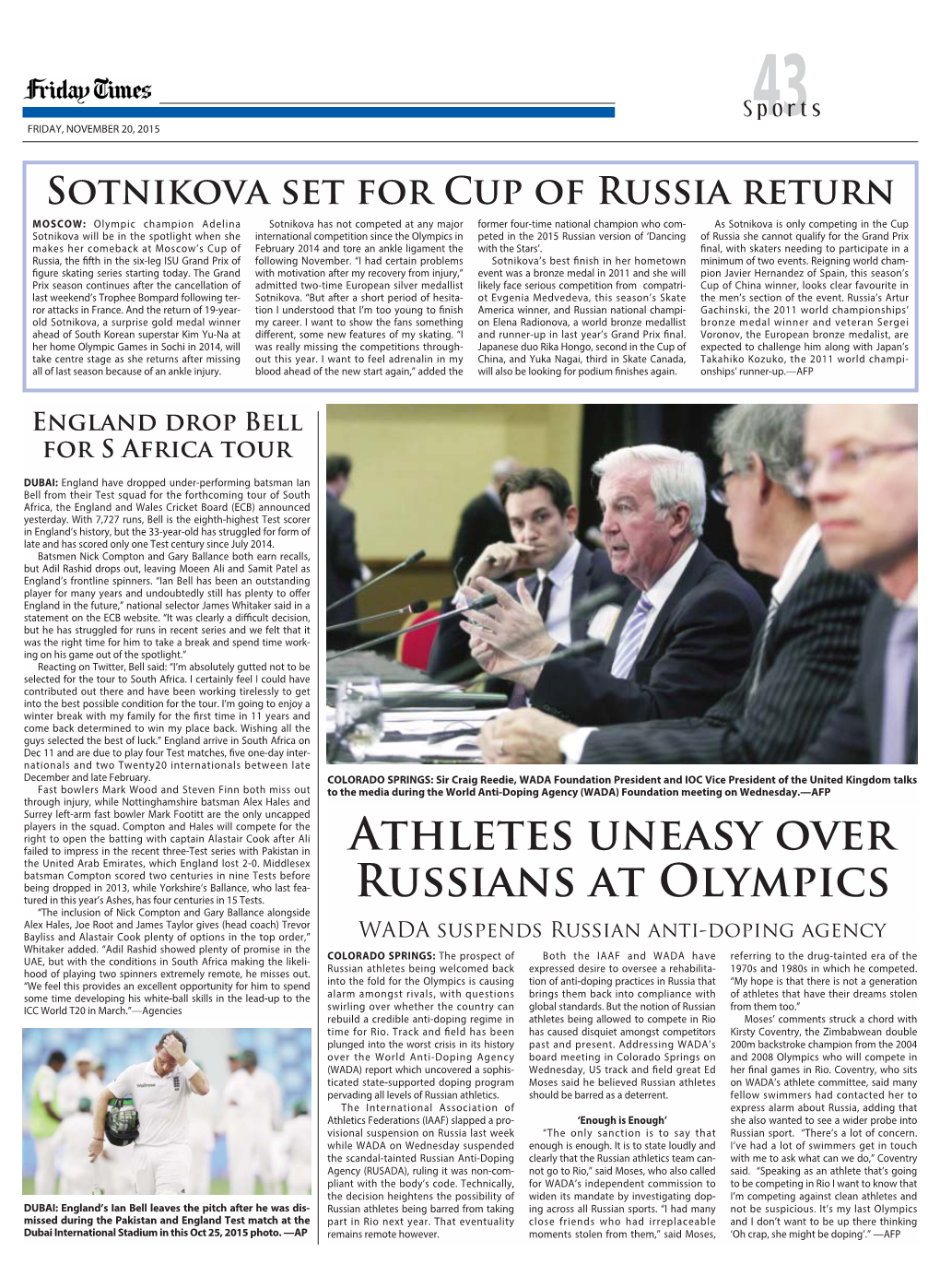 Athletes Uneasy Over Russians at Olympics