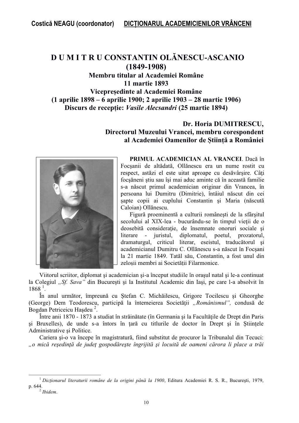 Dumitru Constantin Olănescu-Ascanio (1849-1908)