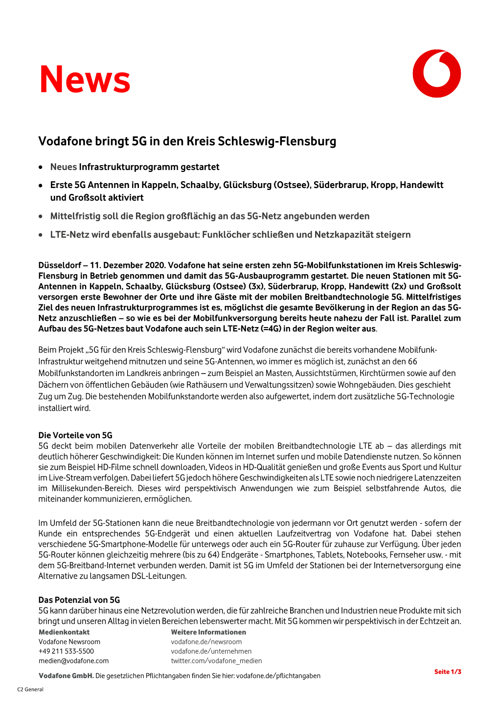 Vodafone Bringt 5G in Den Kreis Schleswig-Flensburg