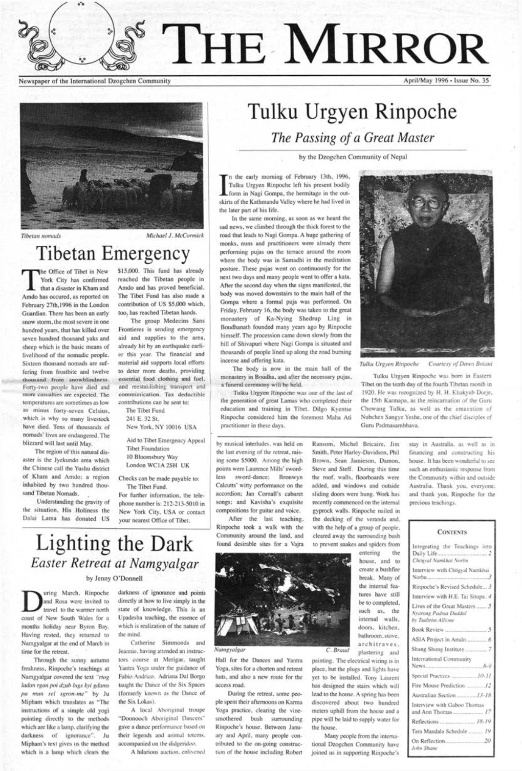 Tibetan Emergency Lighting the Dark Tulku Urgyen Rinpoche