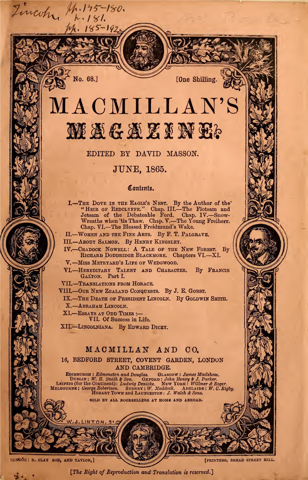 Macmillan's Magazine—Advertisements