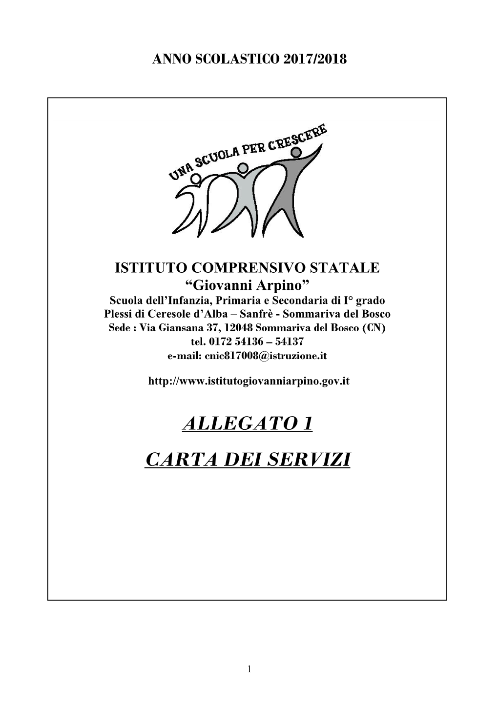 Allegato 1 Carta Dei Servizi