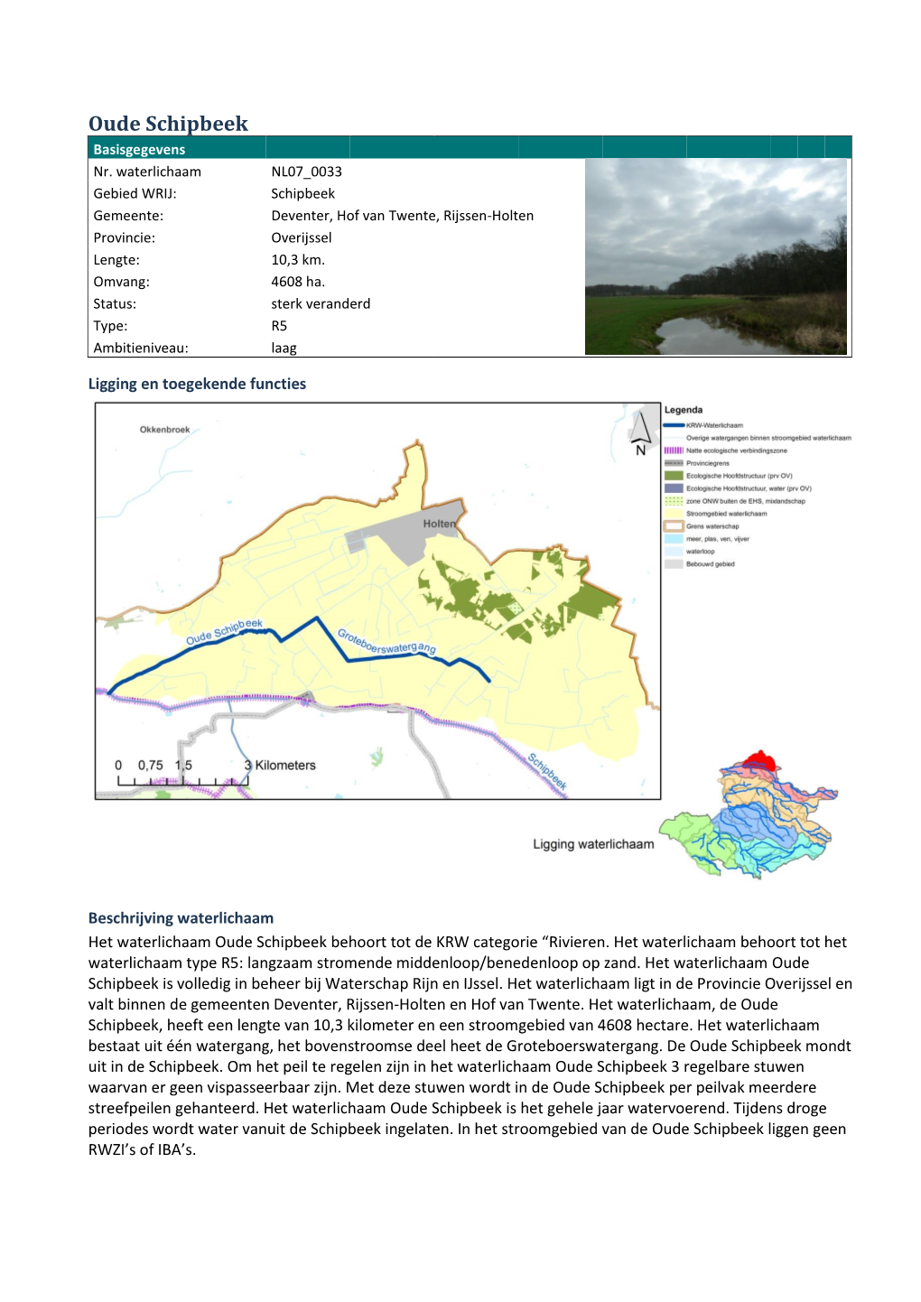 Factsheet Waterkwaliteit Oude Schipbeek