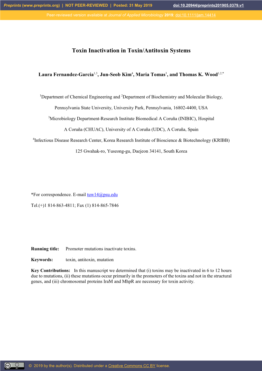 Toxin Inactivation in Toxin/Antitoxin Systems