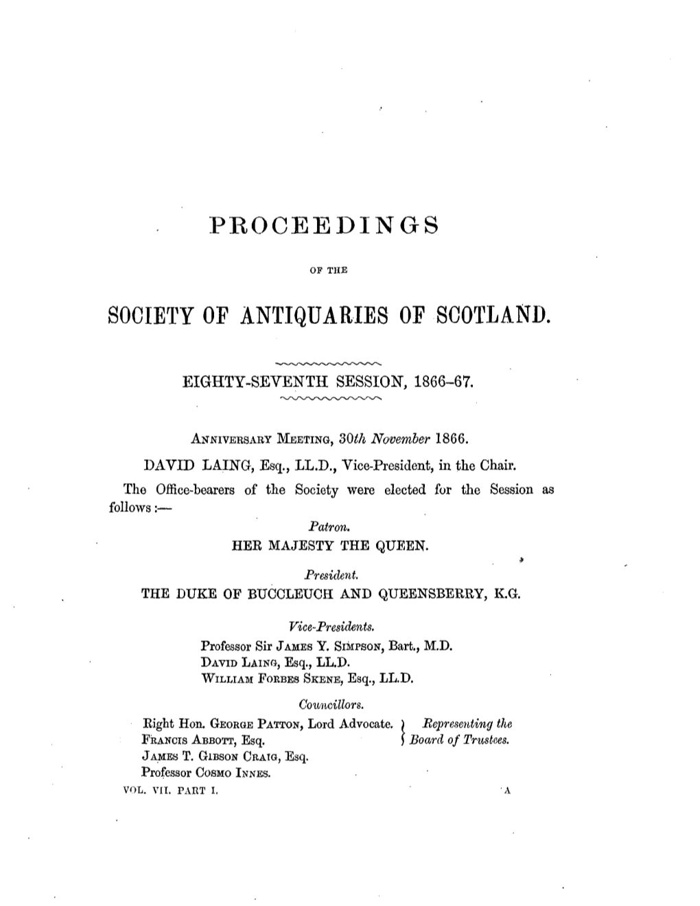 Proceedings Society of Antiquaries of Scotland