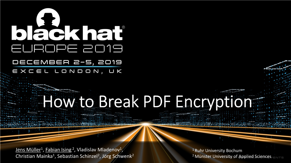 How to Break PDF Encryption