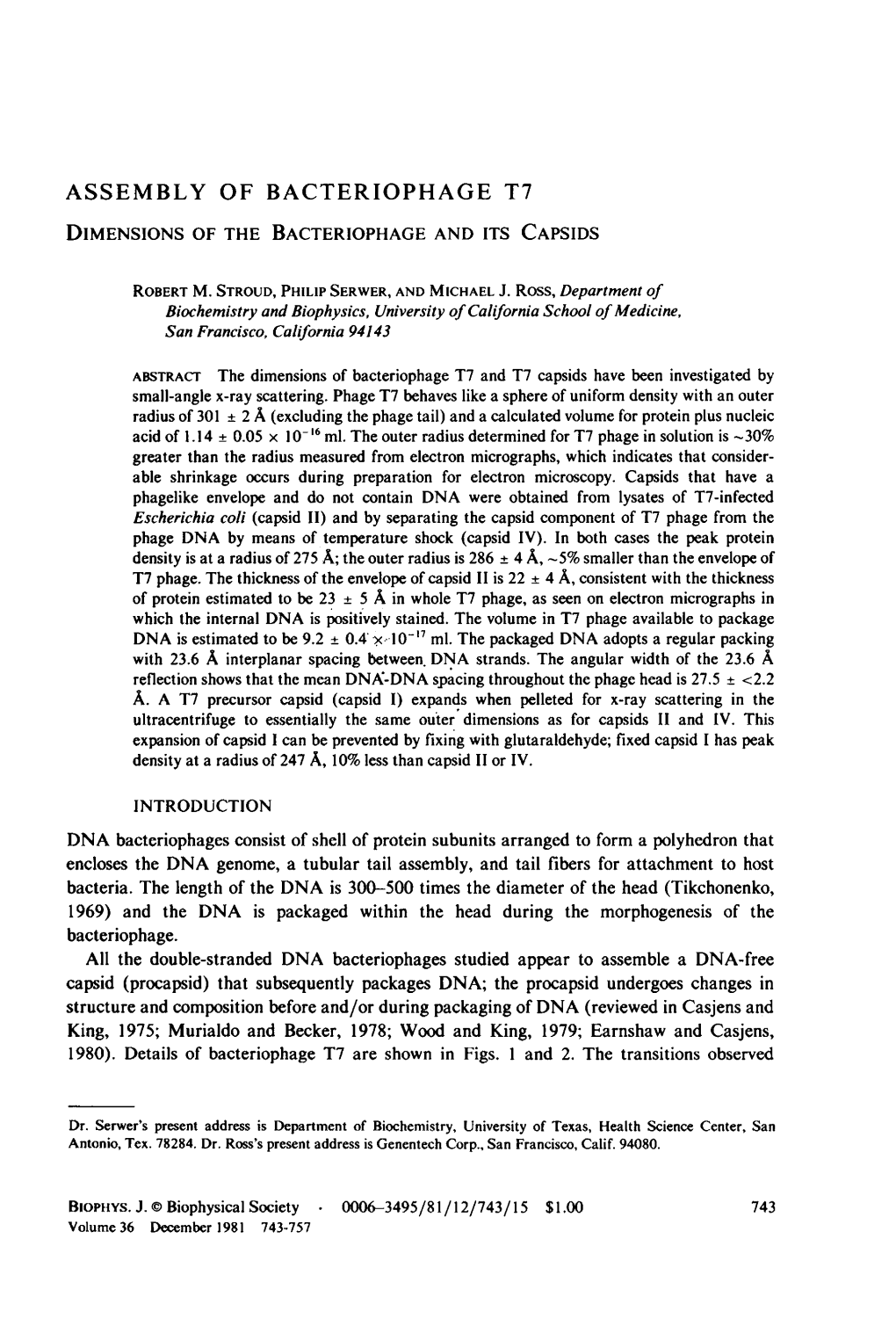 Assembly of Bacteriophage T7. Dimensions of the Bacteriophage and Its Capsids