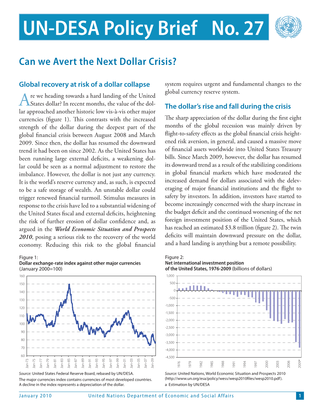 UN-DESA Policy Brief No. 27