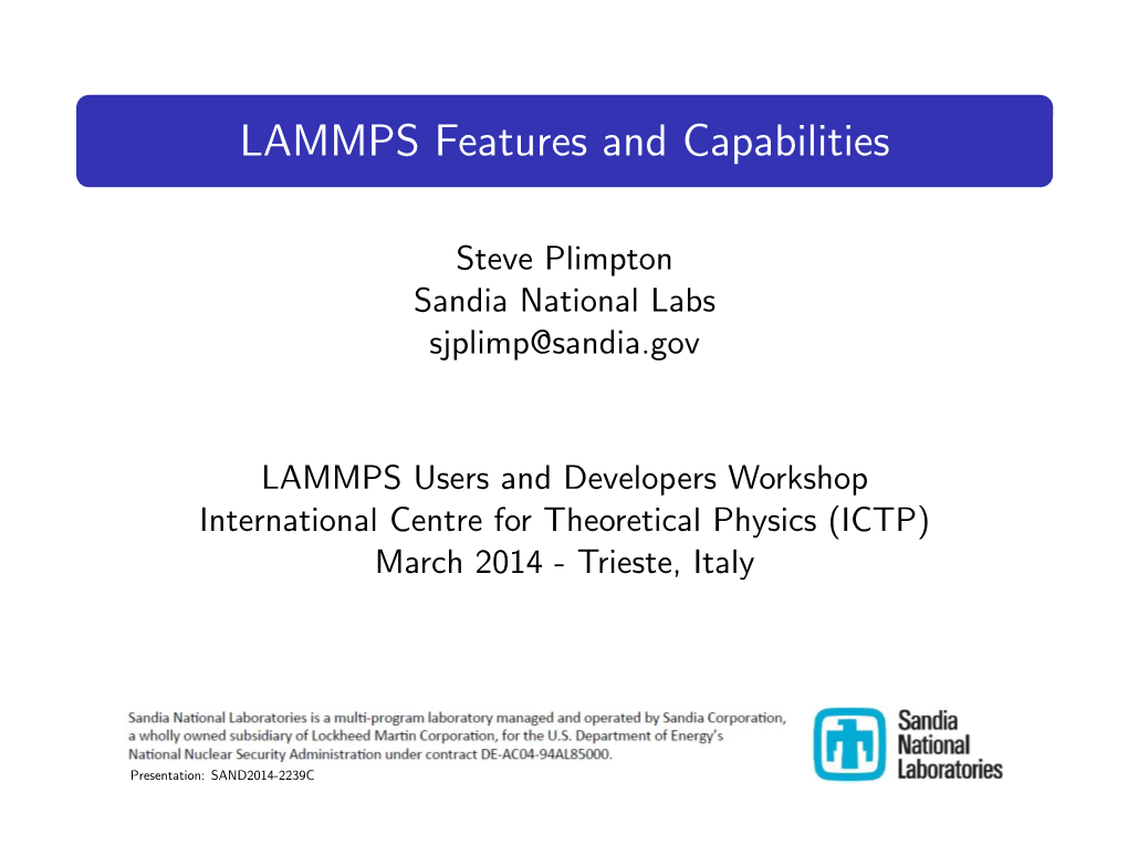 LAMMPS Overview