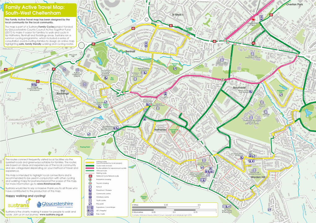 Family Active Travel Map: South-West Cheltenham