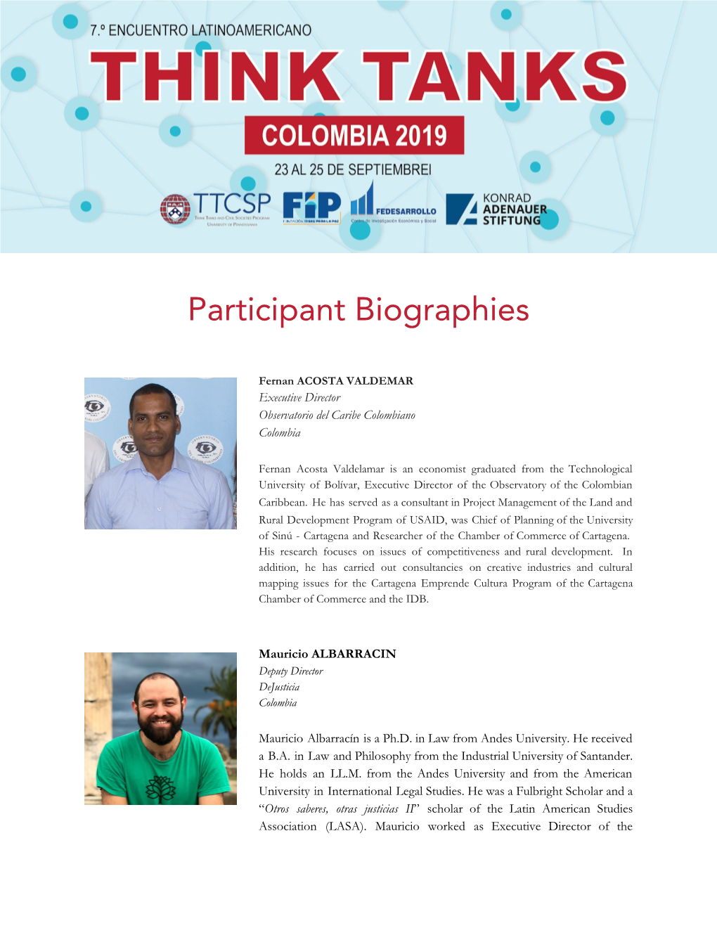 Participant Biographies