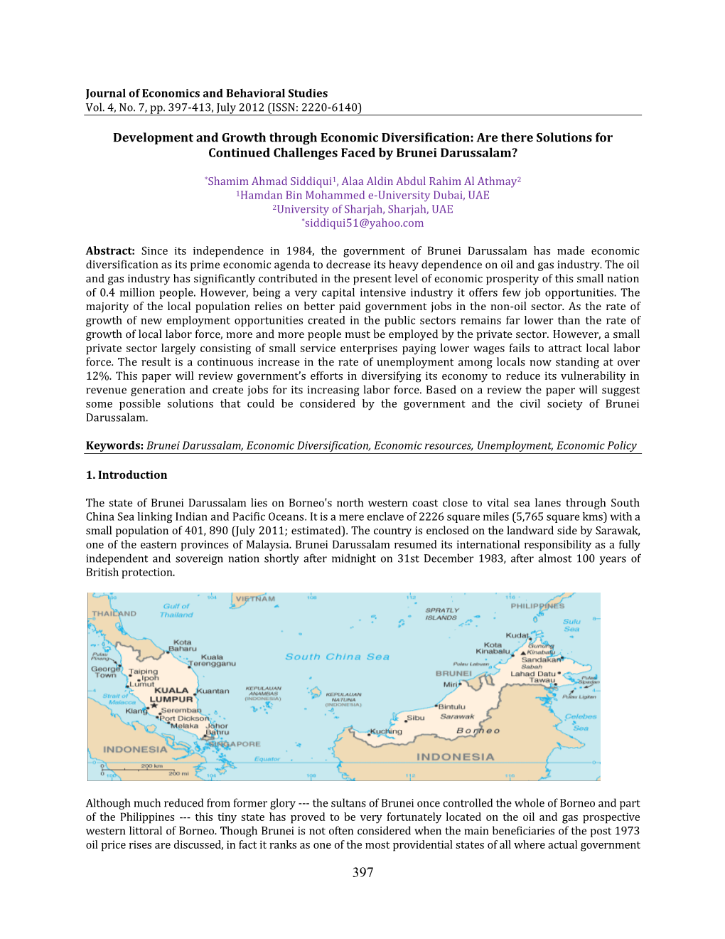 Development and Growth Through Economic Diversification: Are There Solutions for Continued Challenges Faced by Brunei Darussalam?