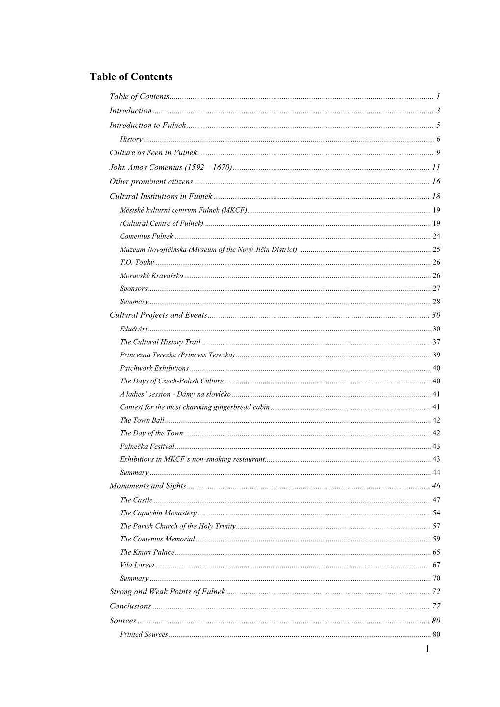 Table of Contents