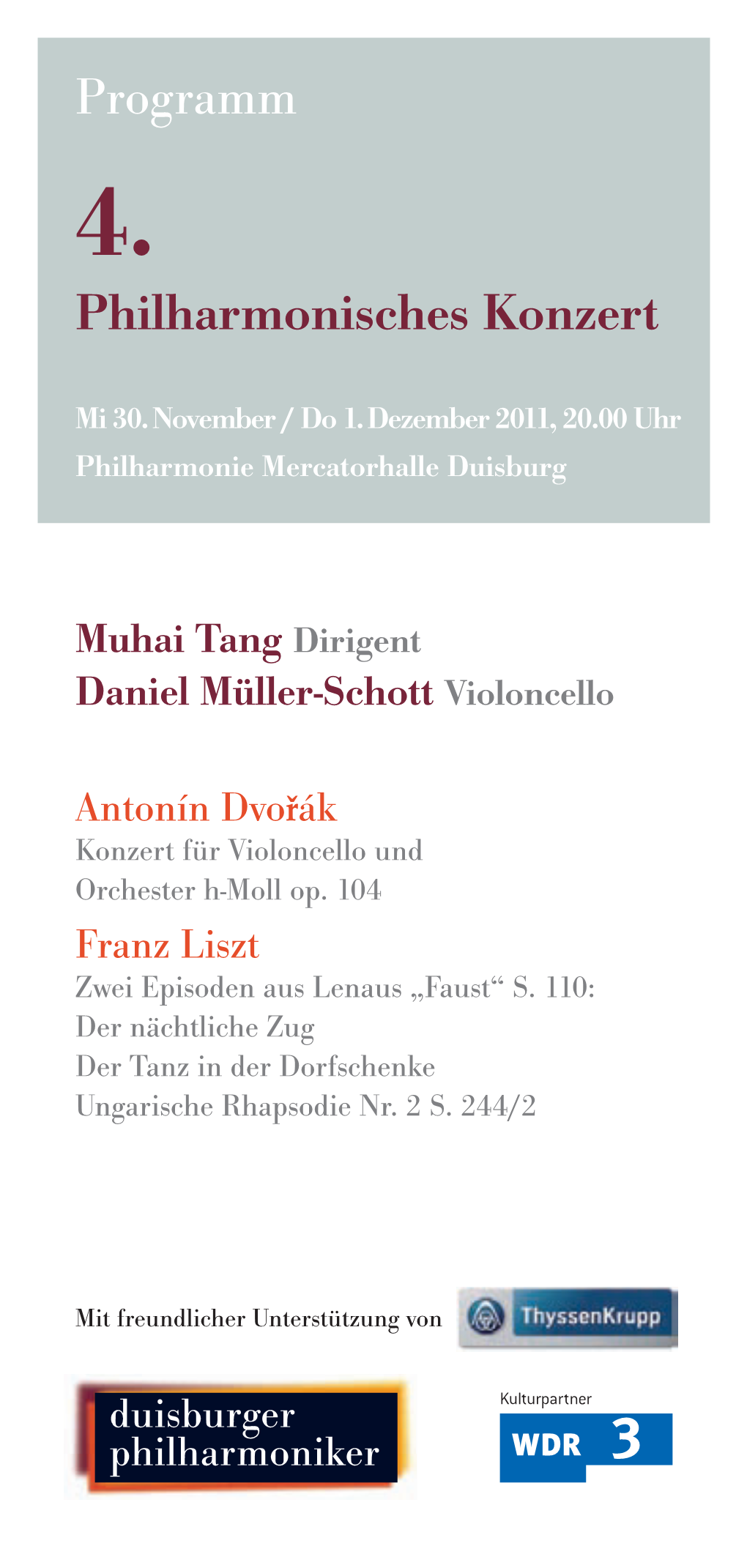 Programm Philharmonisches Konzert