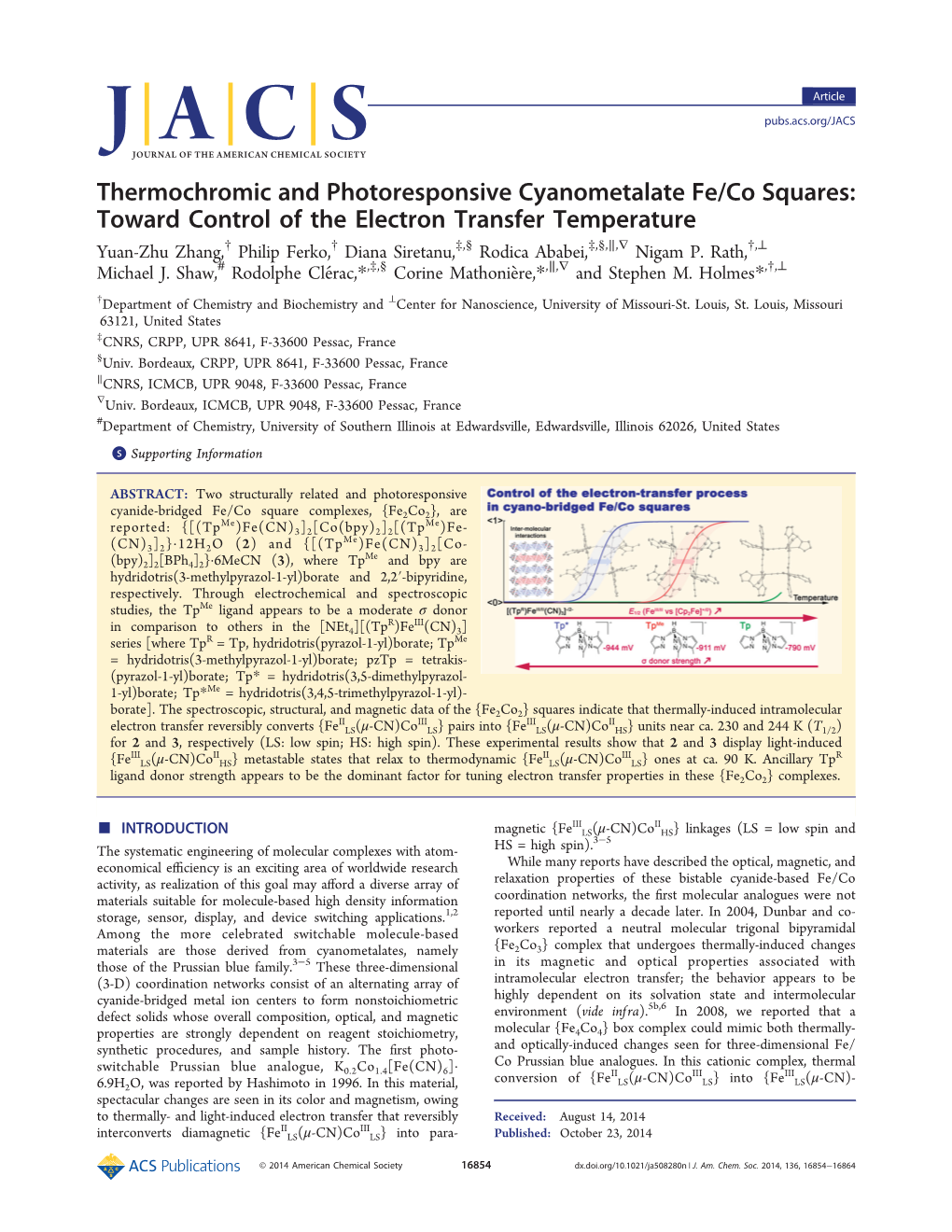 Thermochromic and Photoresponsive Cyanometalate Fe/Co