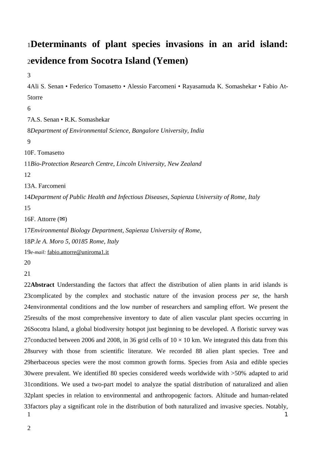 Determinants of Plant Species Invasions in an Arid Island