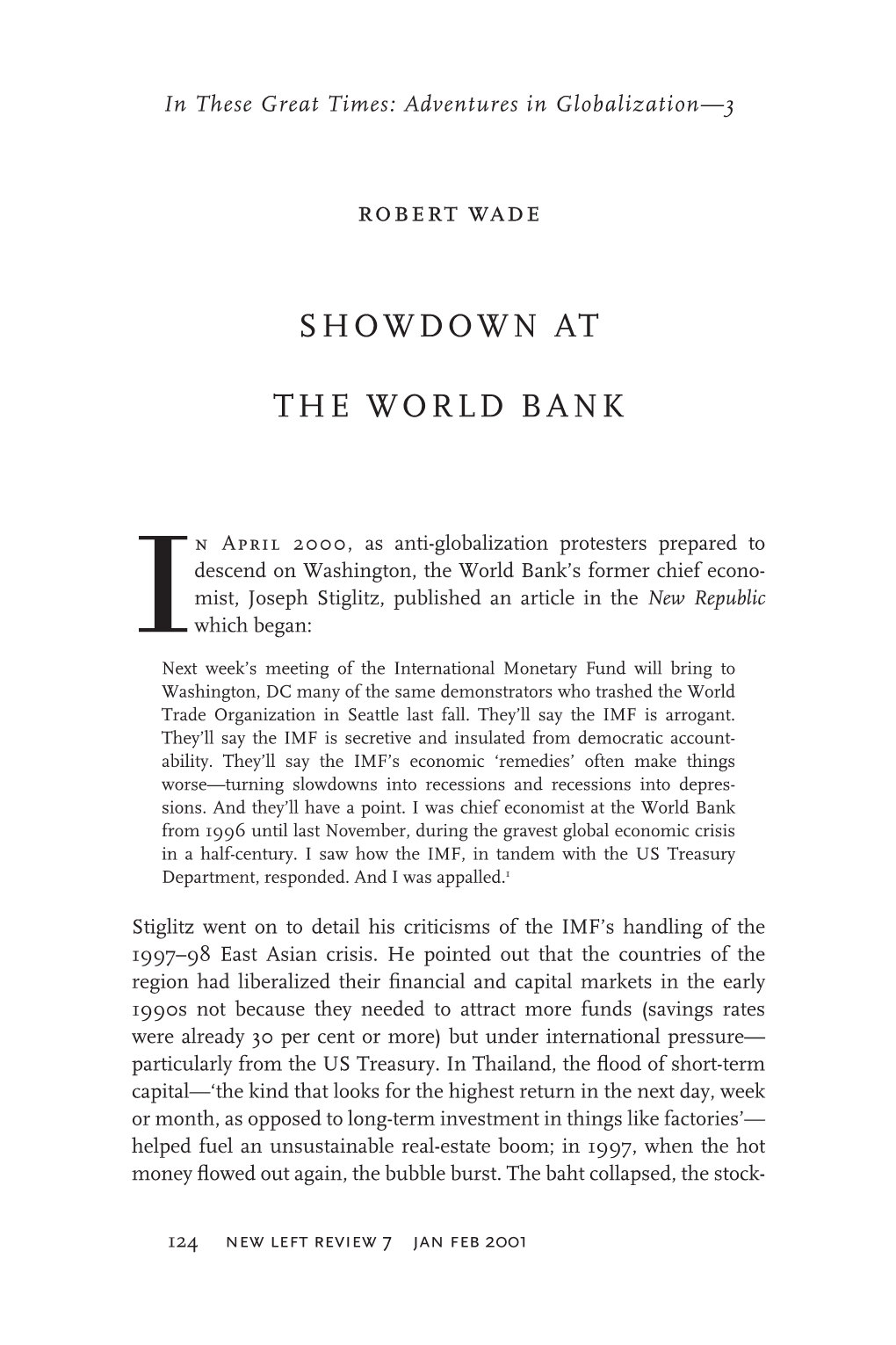 Showdown at the World Bank