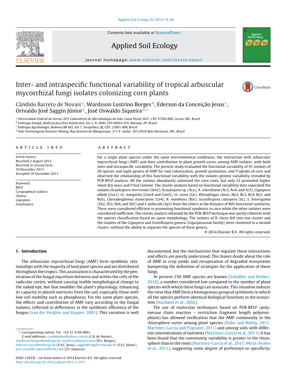 Inter- and Intraspecific Functional Variability of Tropical Arbuscular