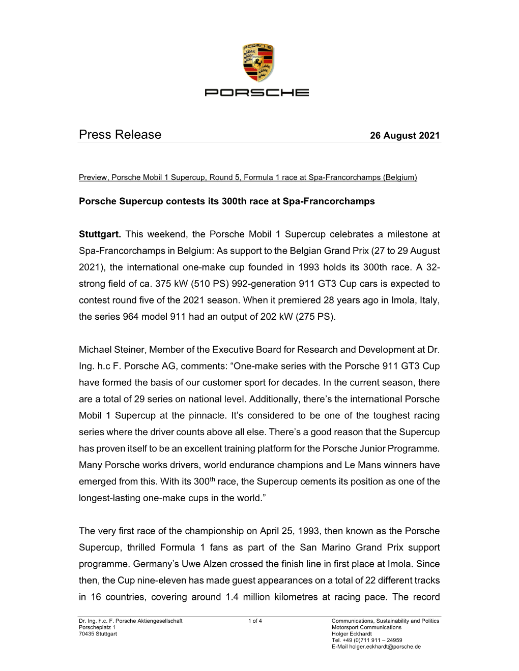 Press Release 26 August 2021