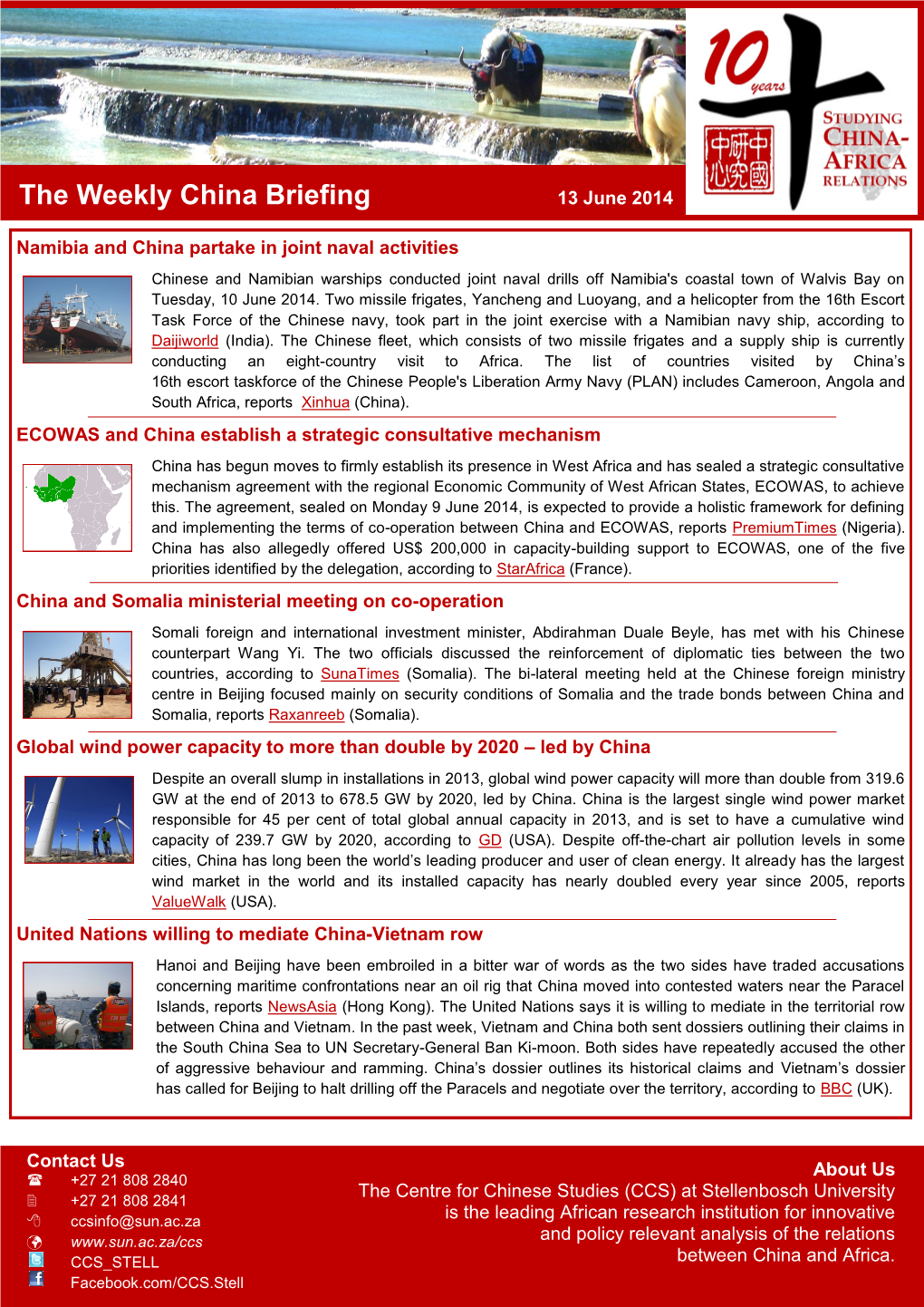 The Weekly China Briefing Briefing China Weekly the 13 June 2014 2014 June 13