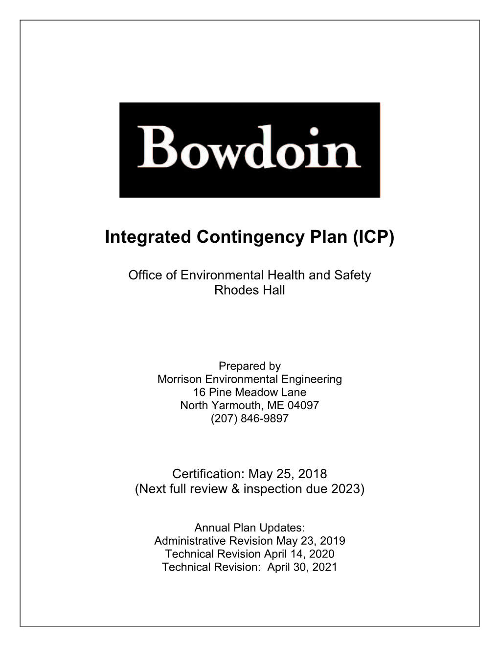 Integrated Contingency Plan (ICP)