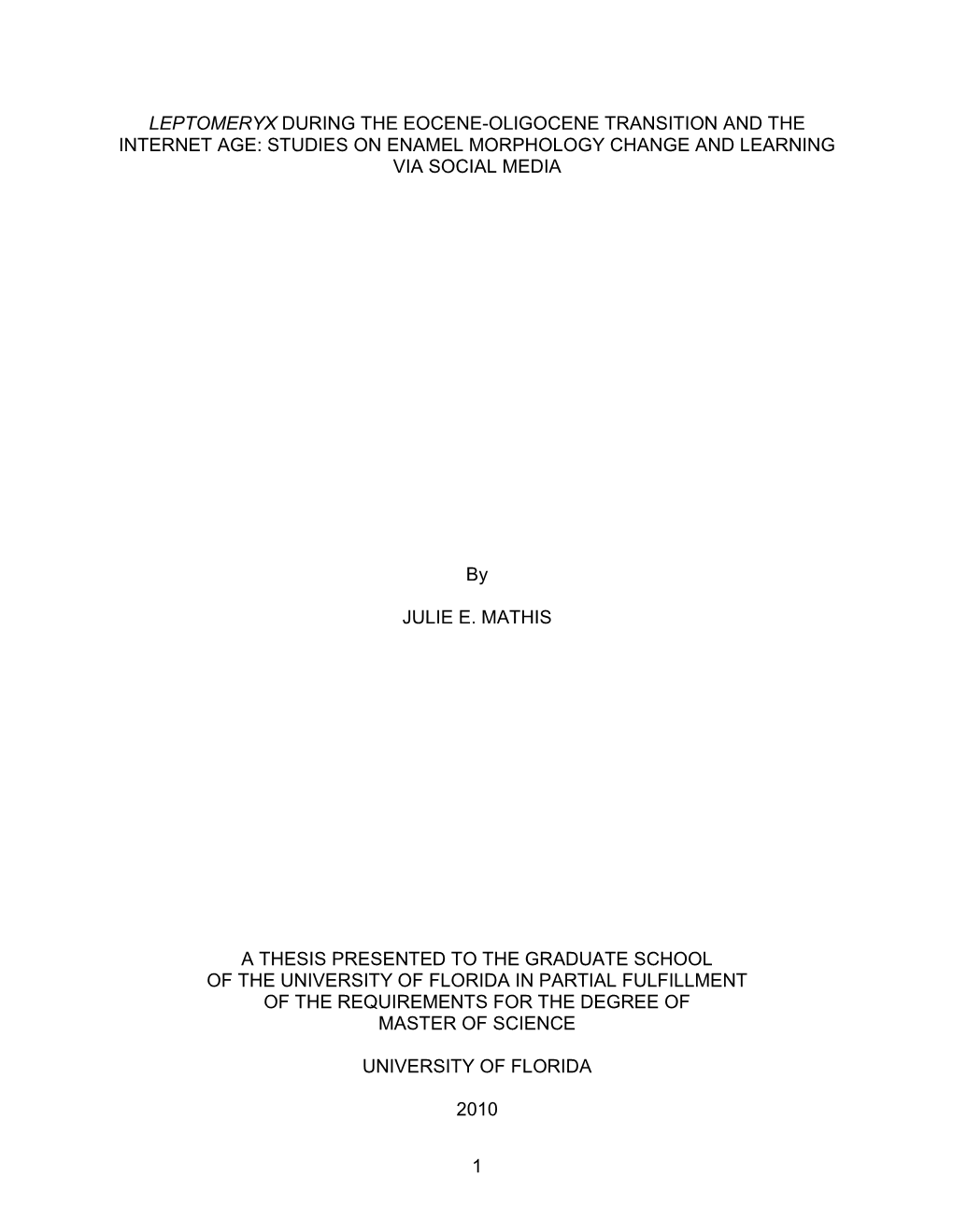 University of Florida Thesis Or Dissertation Formatting